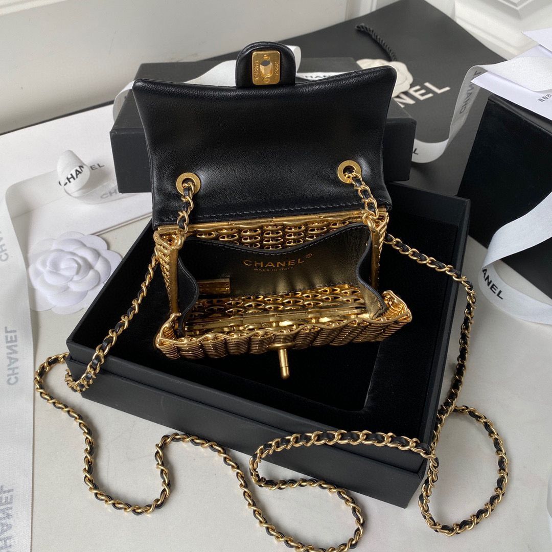 Chanel 23C Original Leather AS3717 Black & Gold-Tone 