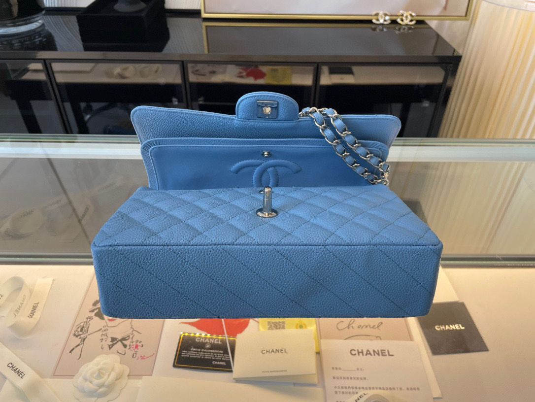 Chanel 2.55 Original Leather Flap Bag 1112 Light Blue with Silver Hardware