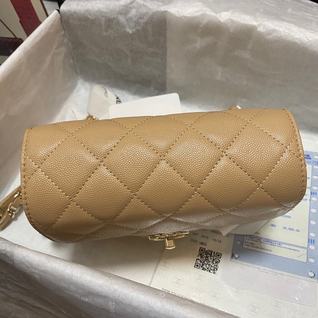 Chanel Flap Shoulder Bag Grained Calfskin AS3002 apricot