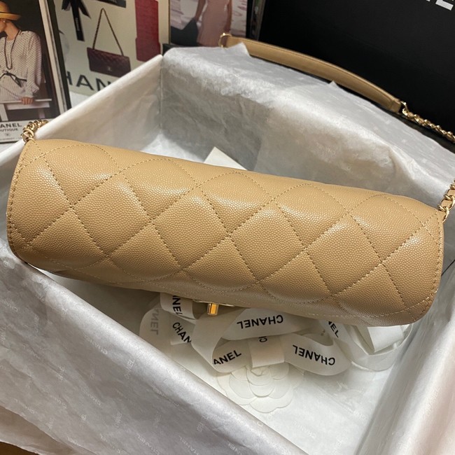 Chanel Flap Shoulder Bag Grained Calfskin AS3002 apricot