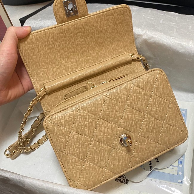 Chanel Flap Shoulder Bag Grained Calfskin AS3002 apricot