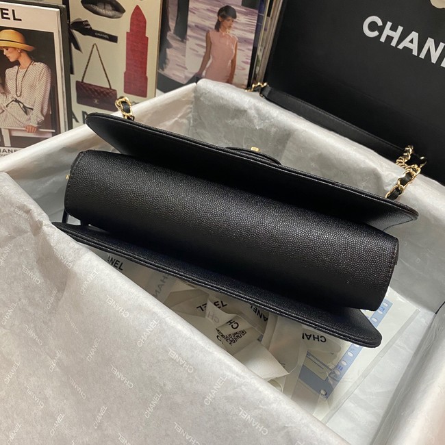 Chanel Flap Shoulder Bag Grained Calfskin AS3002 black