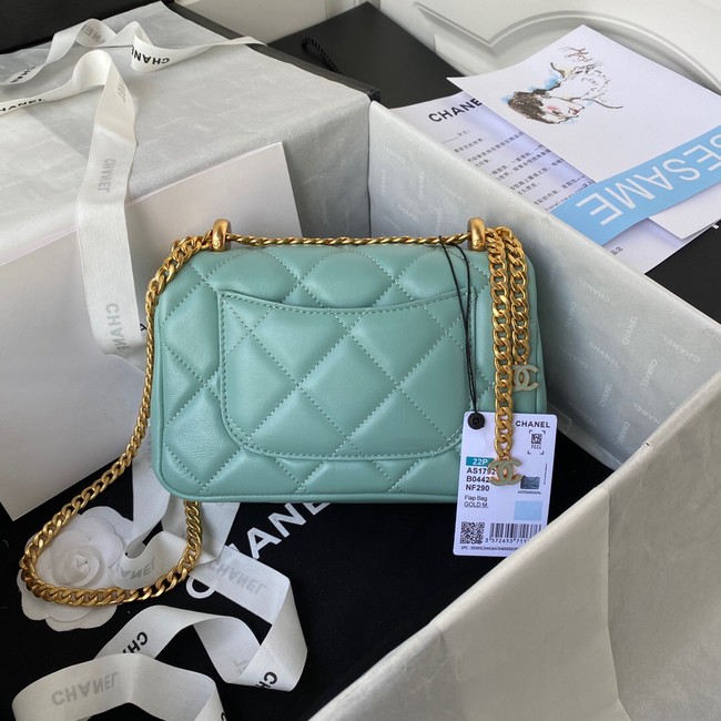 Chanel SMALL Lambskin FLAP BAG AS1792 light blue