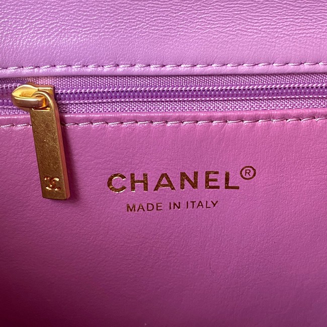 Chanel SMALL Lambskin FLAP BAG AS1792 purple