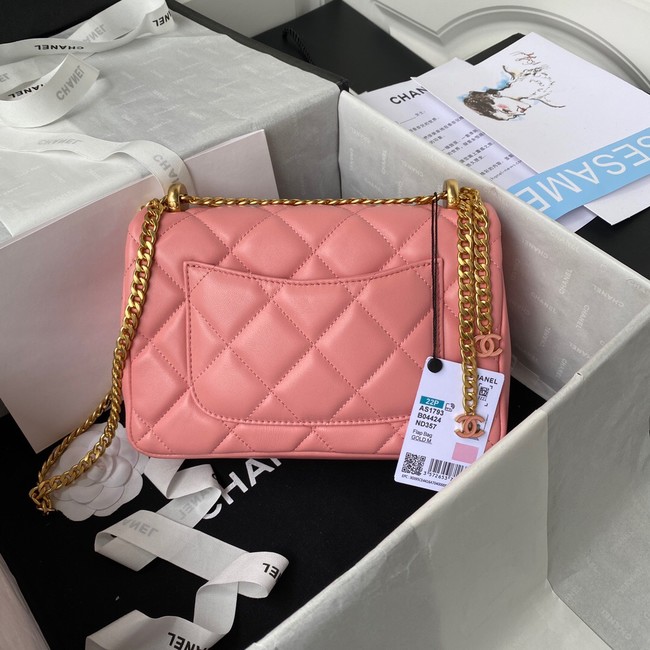 Chanel SMALL Lambskin FLAP BAG AS1793 pink