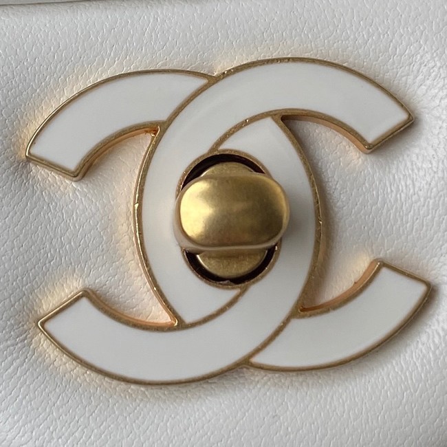 Chanel SMALL Lambskin FLAP BAG AS1793 white