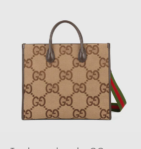 Gucci Tote bag with jumbo GG 678839 brown