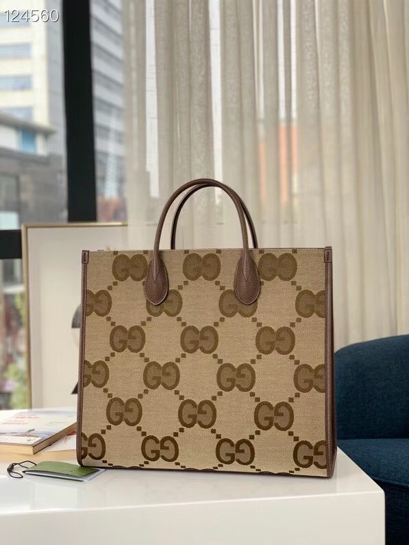 Gucci Tote bag with jumbo GG 678839 brown