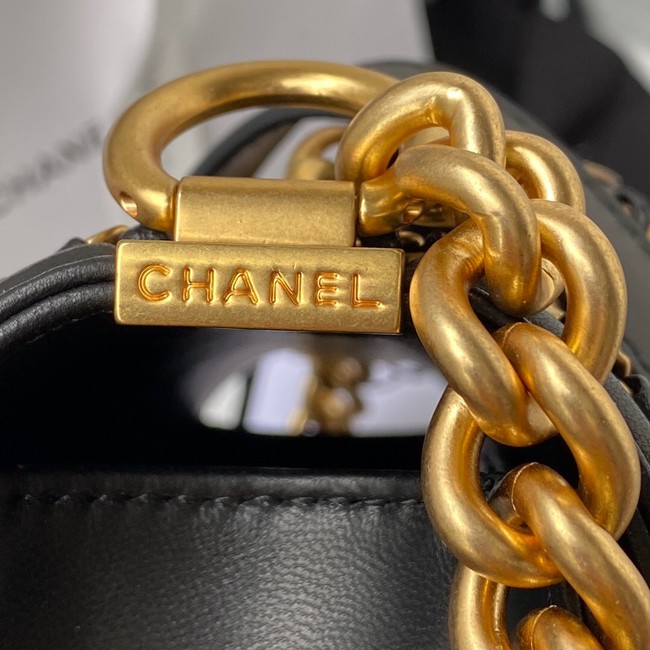 SMALL BOY CHANEL HANDBAG Gold-Tone Metal A67085 BLACK