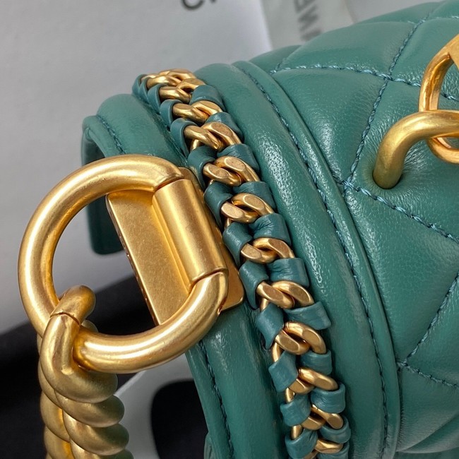 SMALL BOY CHANEL HANDBAG Gold-Tone Metal A67085 GREEN