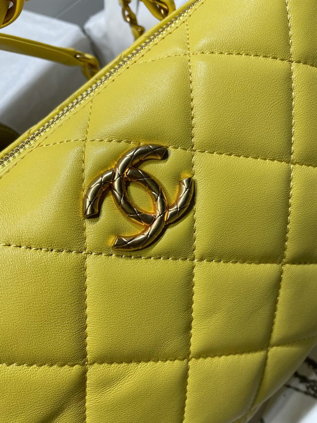 Chanel Sheepskin AS1267 Gold-Tone Metal yellow