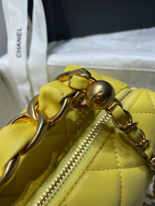 Chanel Sheepskin AS1267 Gold-Tone Metal yellow