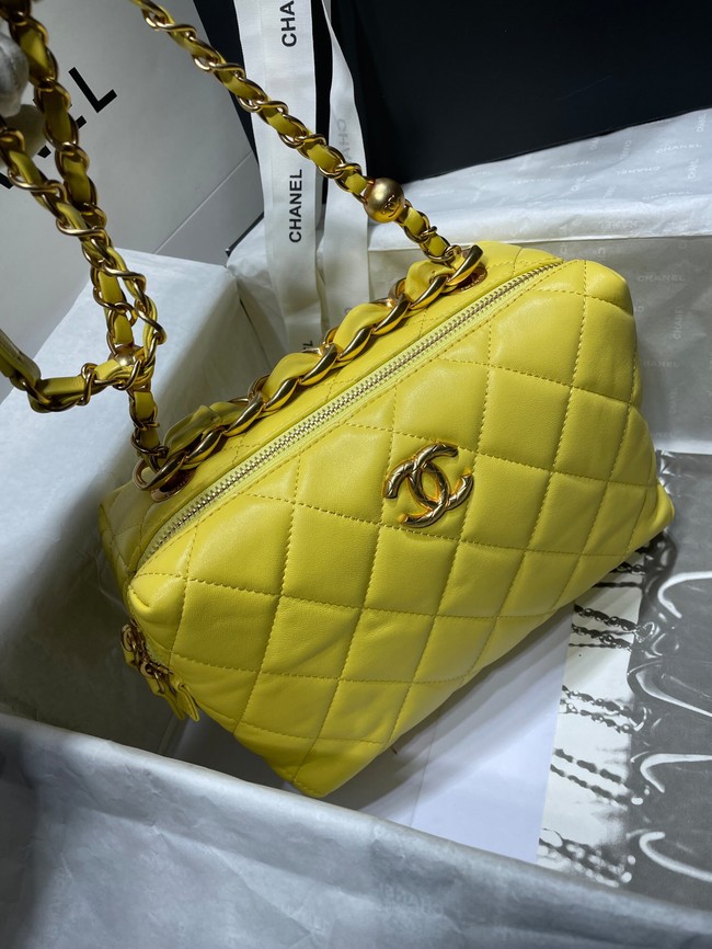 Chanel Sheepskin AS1267 Gold-Tone Metal yellow