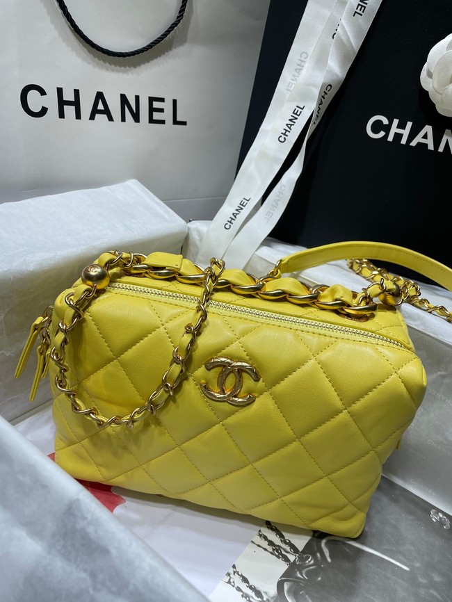 Chanel Sheepskin AS1267 Gold-Tone Metal yellow