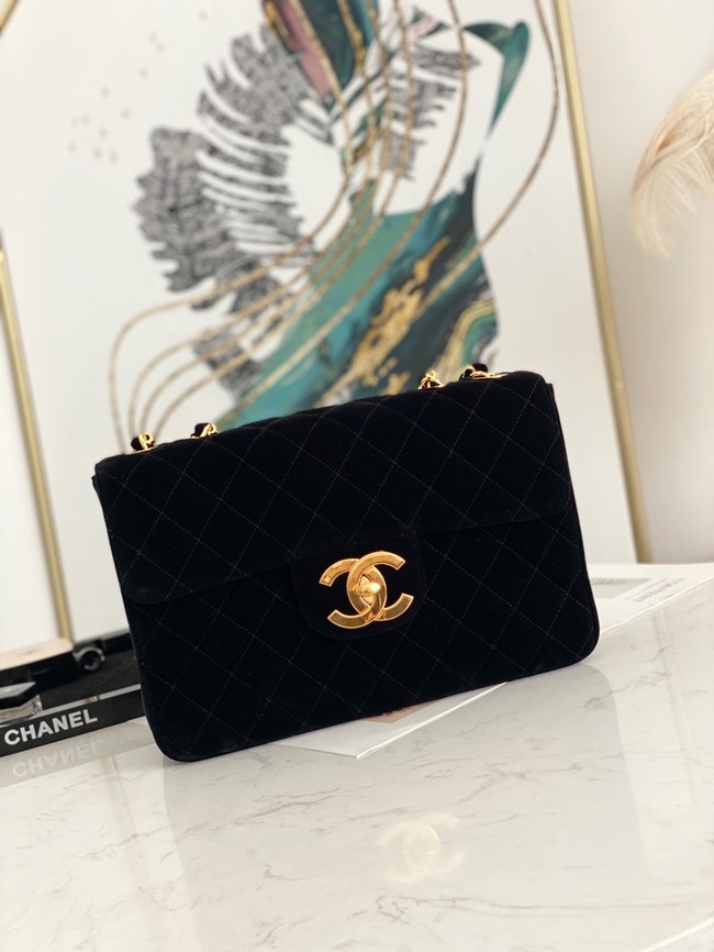 Chanel Velvet FLAP BAG AS8825 black