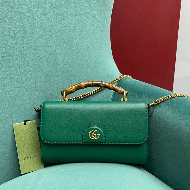 Gucci Small top handle bag with Bamboo 675794 green