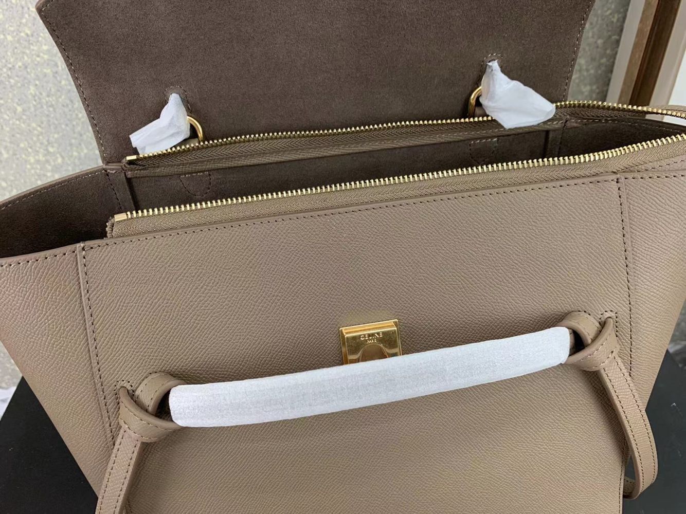 Celine Belt Bag Original Palm Skin Leather C3349 Light Apricot