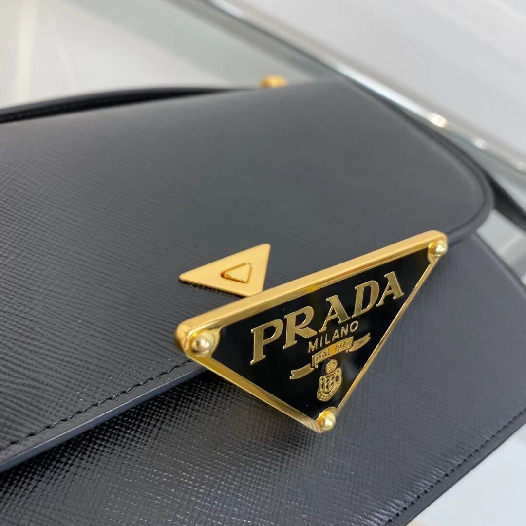 Prada Saffiano leather Identity shoulder bag 1BN320 black