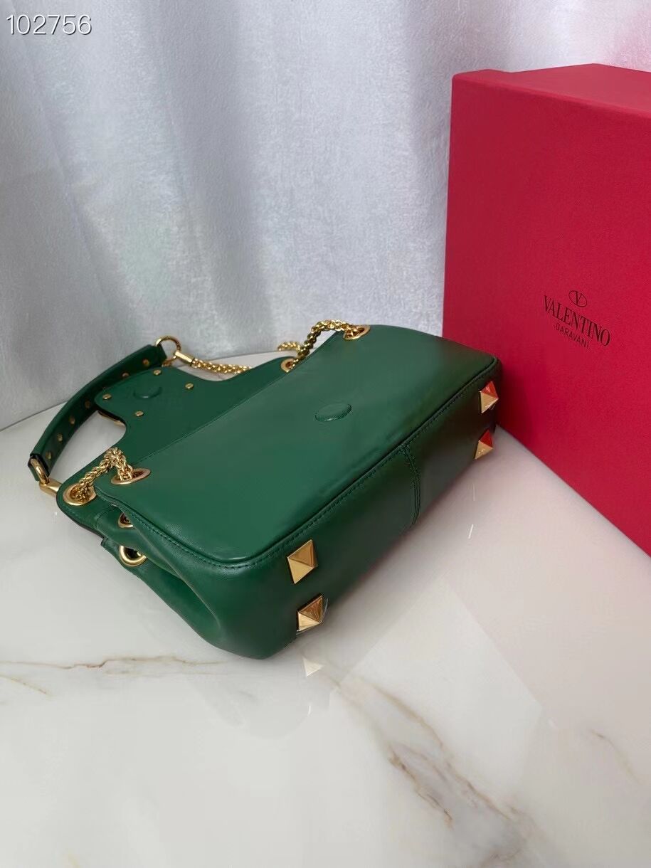 VALENTINO GARAVANI Stud Sign nappa Shoulder Bag NL098 green