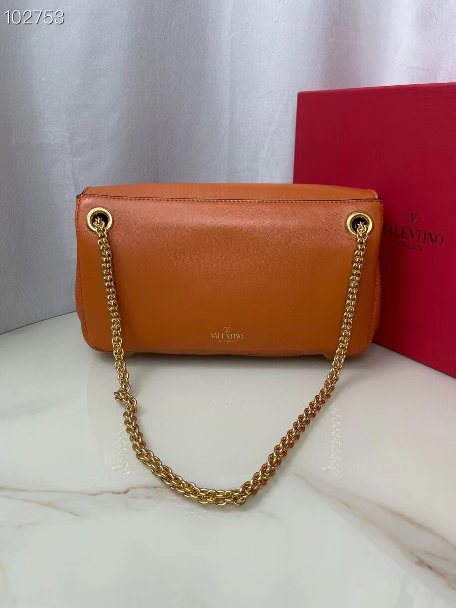 VALENTINO GARAVANI Stud Sign nappa Shoulder Bag NL098 orange