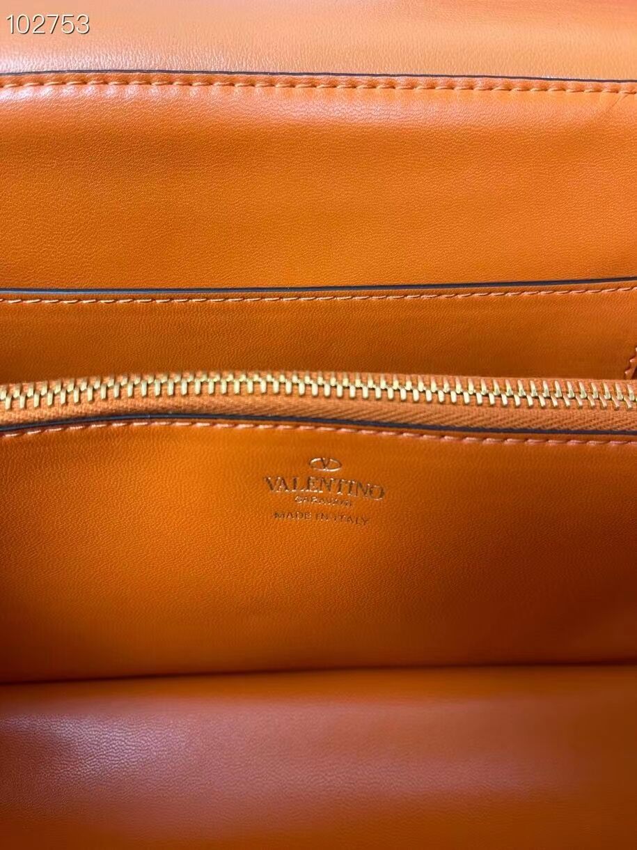 VALENTINO GARAVANI Stud Sign nappa Shoulder Bag NL098 orange