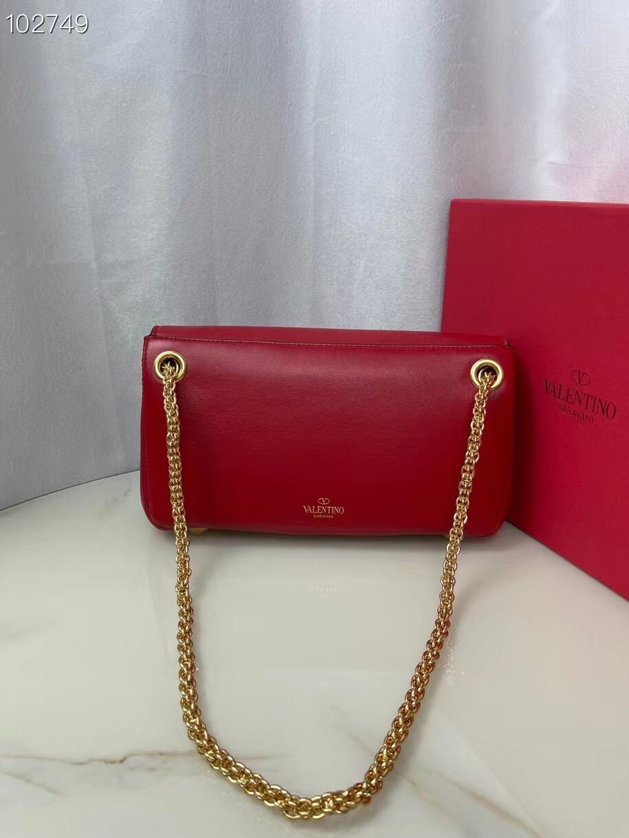 VALENTINO GARAVANI Stud Sign nappa Shoulder Bag NL098 red