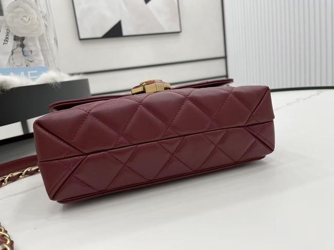 Chanel Flap Lambskin Shoulder Bag AS2557 Burgundy