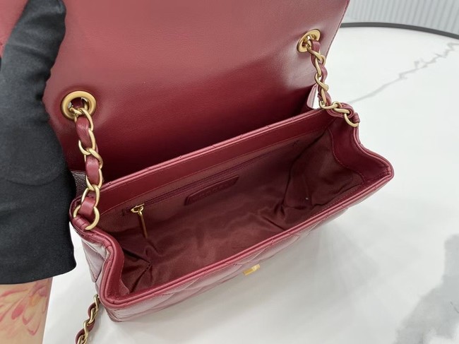 Chanel Flap Lambskin Shoulder Bag AS2557 Burgundy