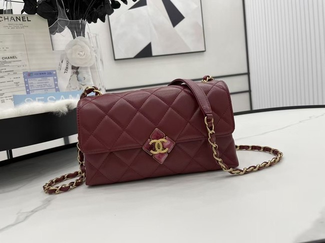 Chanel Flap Lambskin Shoulder Bag AS2557 Burgundy