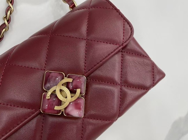 Chanel Flap Lambskin Shoulder Bag AS2556 Burgundy