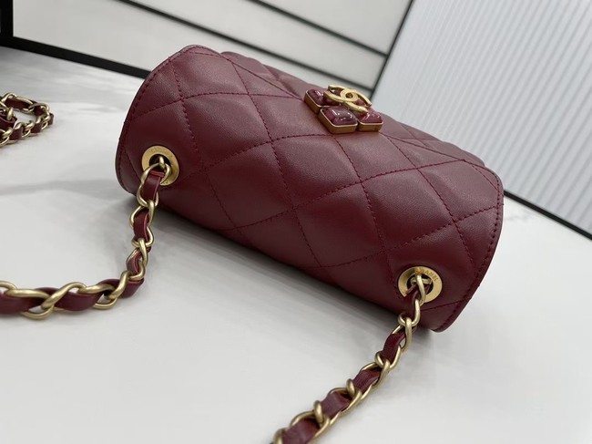 Chanel Flap Lambskin Shoulder Bag AS2556 Burgundy