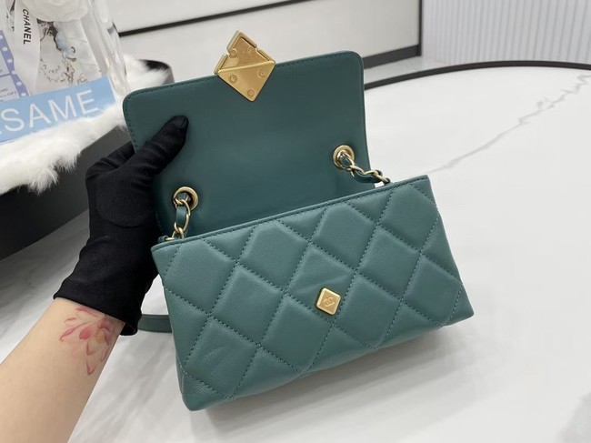 Chanel Flap Lambskin Shoulder Bag AS2556 green