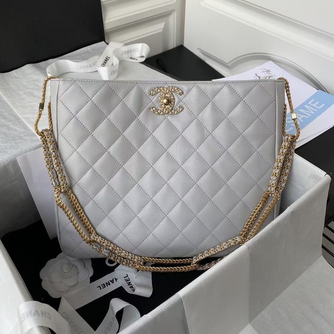 Chanel Lambskin Shoulder Bag AS2977 gray