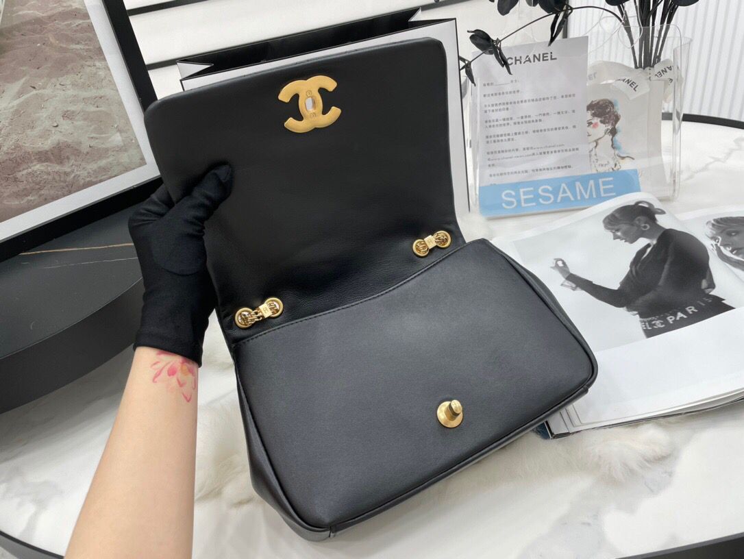 Chanel Flap Original Lambskin Shoulder Bag AS2975 AS2976 Black