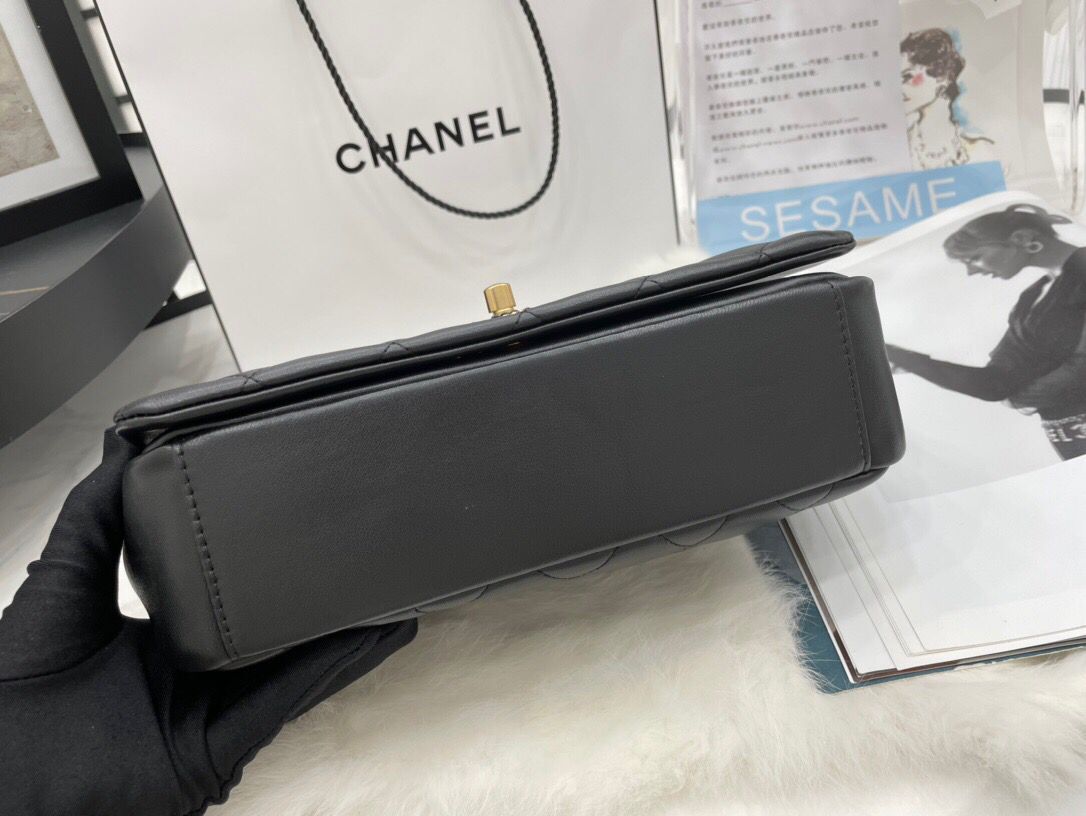 Chanel Flap Original Lambskin Shoulder Bag AS2975 AS2976 Black