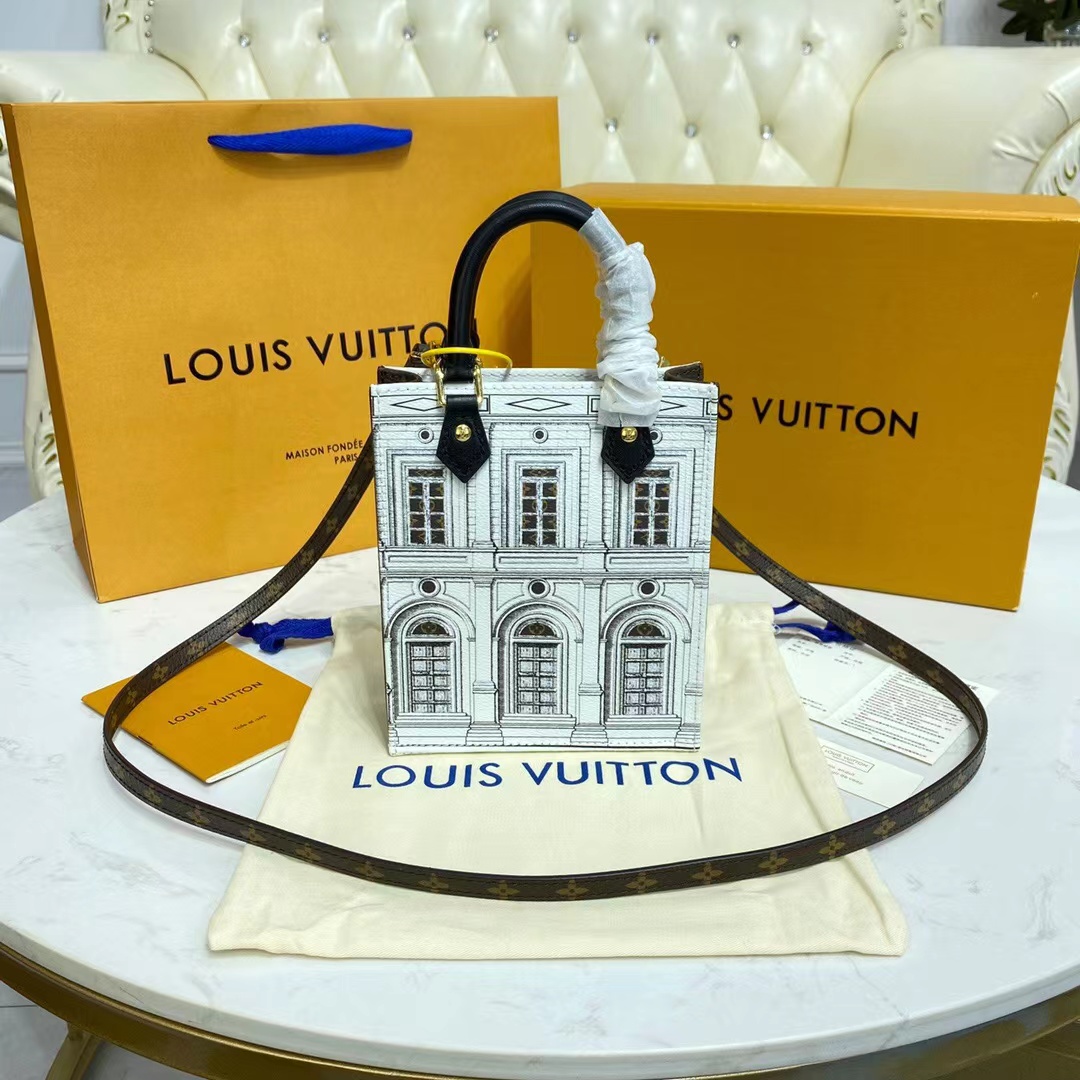 Louis Vuitton SAC PLAT XS N60479 Black and White