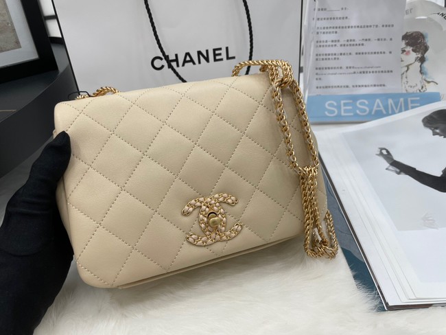 Chanel Flap Lambskin Shoulder Bag AS2975 cream