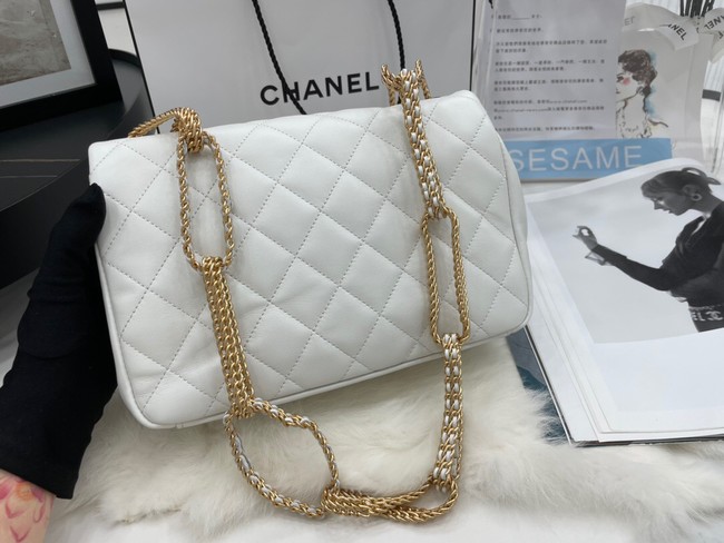 Chanel Flap Lambskin Shoulder Bag AS2976 white