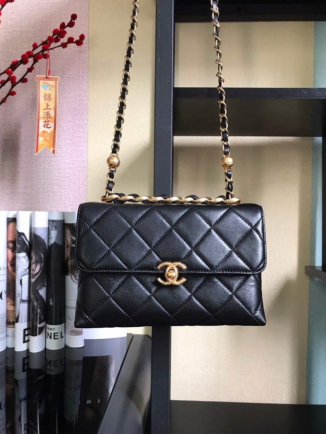 Chanel Flap Lambskin Shoulder Bag AS3011 black