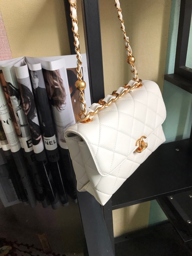 Chanel Flap Lambskin Shoulder Bag AS3011 white