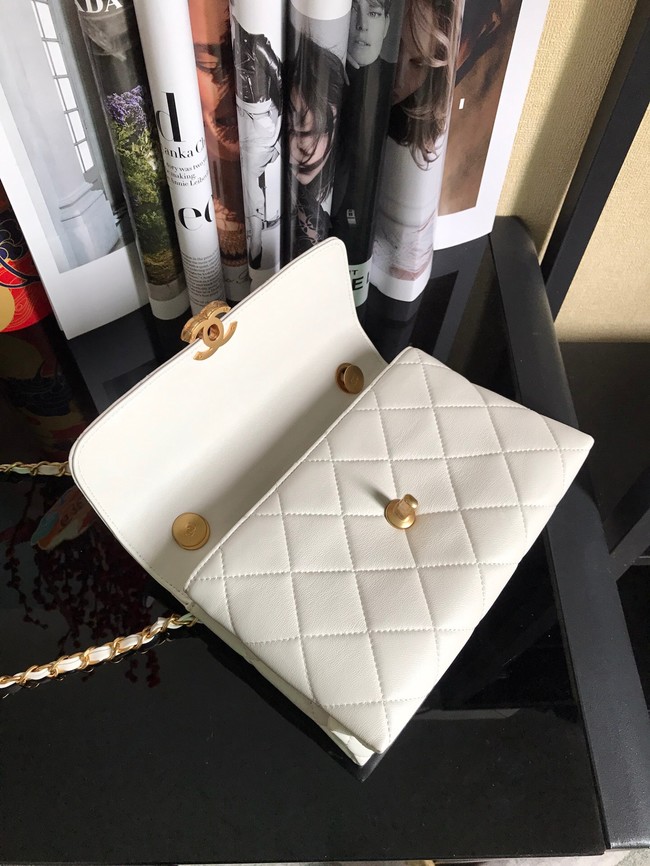 Chanel Flap Lambskin Shoulder Bag AS3011 white