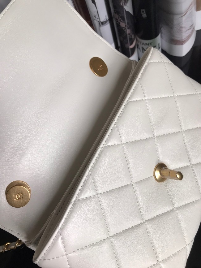 Chanel Flap Lambskin Shoulder Bag AS3011 white