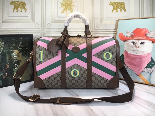 Gucci GG carnation print duffle bag 681133 brown