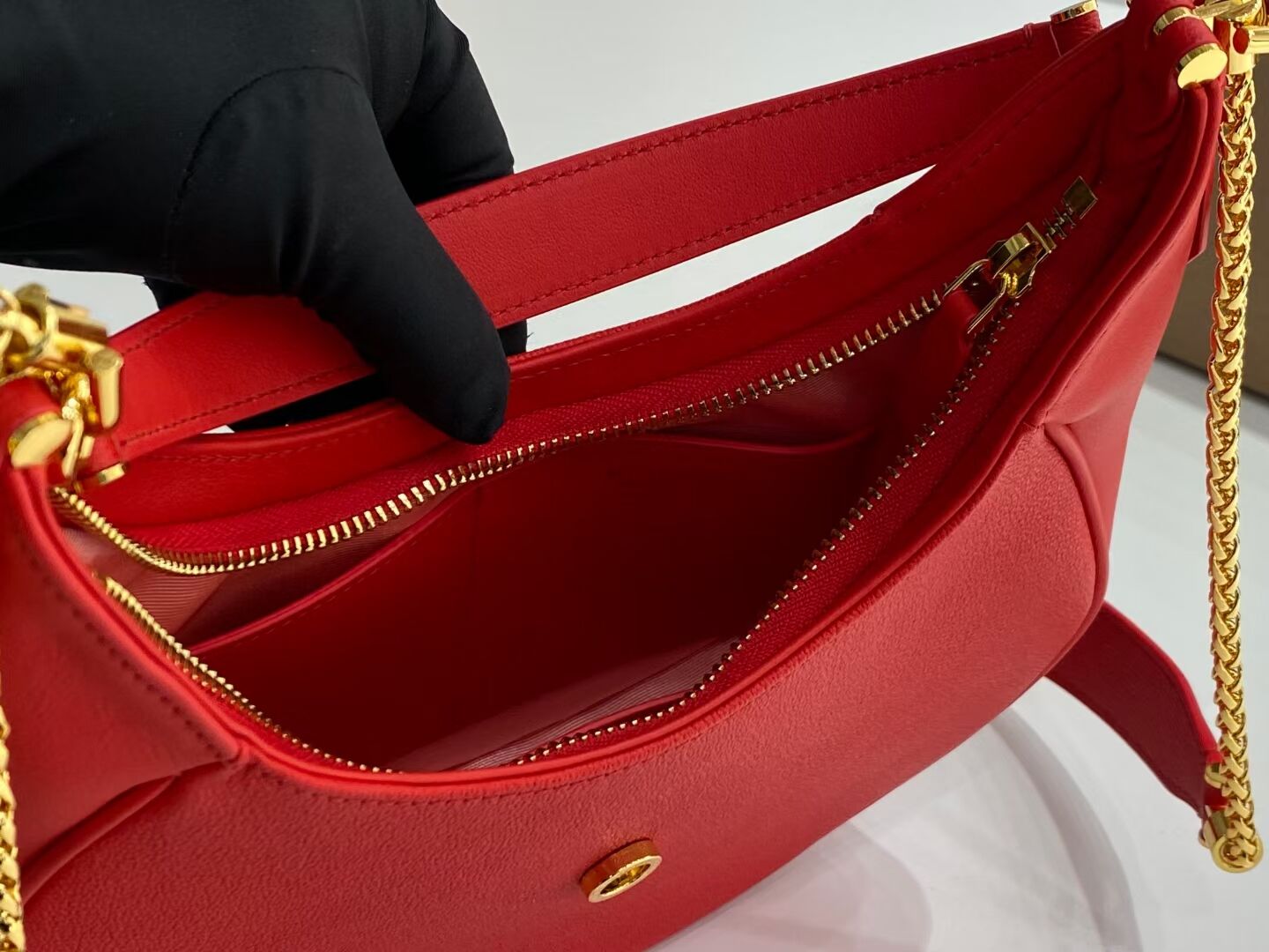 BVLGARI Shoulder Bag Calfskin Leather B281640 red