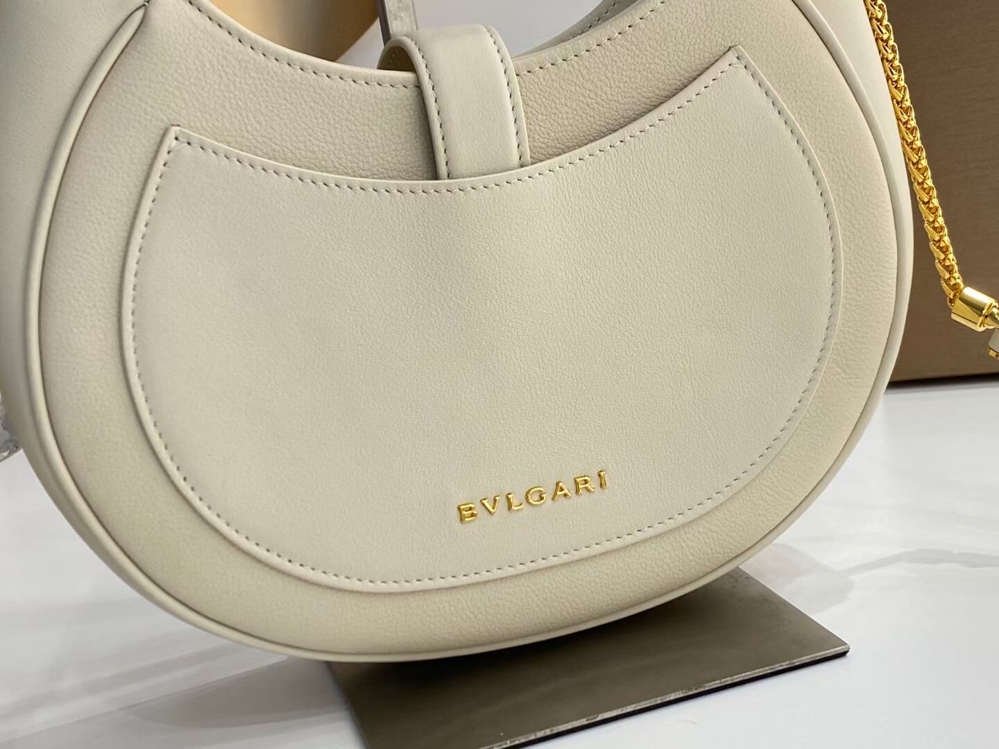 BVLGARI Shoulder Bag Calfskin Leather B281640 white