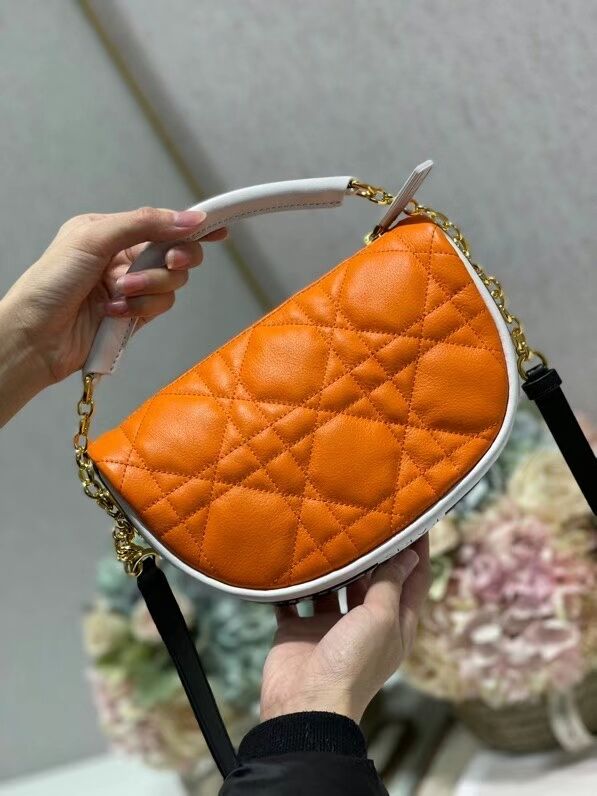 DIOR Shoulder Bag Cannage Lambskin C0617 orange