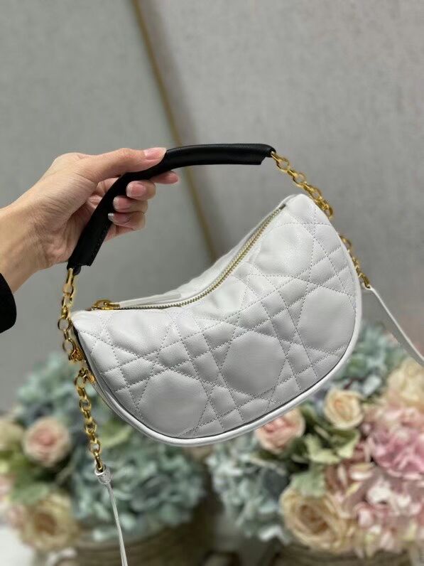 DIOR Shoulder Bag Cannage Lambskin C0617 white