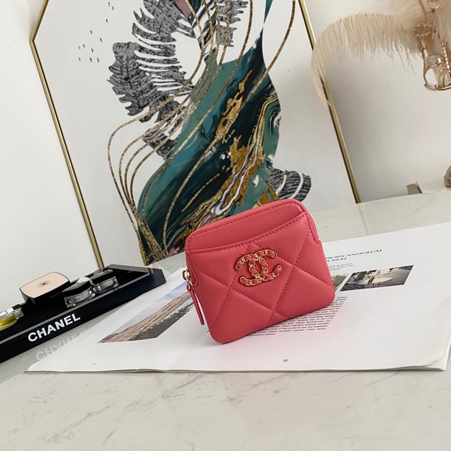 Chanel 19 Zip Card bag 82086 rose