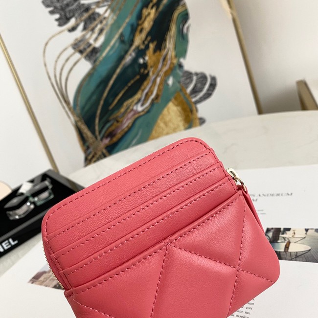 Chanel 19 Zip Card bag 82086 rose