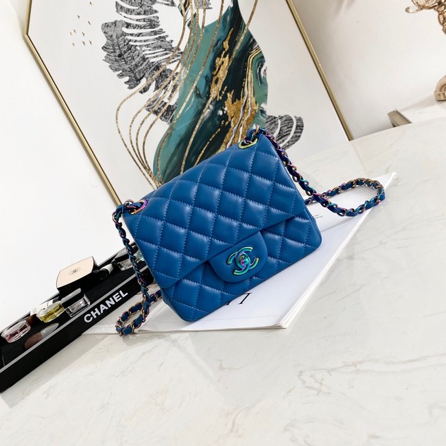 Chanel Flap Lambskin Shoulder Bag 1115 Electro optic blue